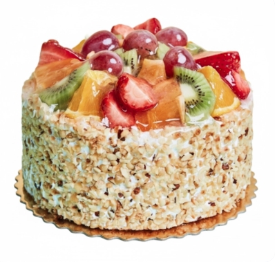 4 kişilik Karışık Meyveli yaş pasta Yuvarlak pasta
